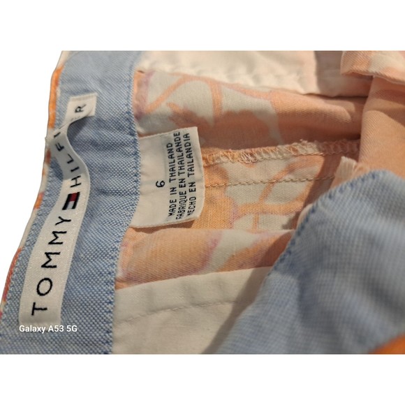 Tommy Hilfiger Size 6 Floral Orange Size Zip Pants - Picture 6 of 6
